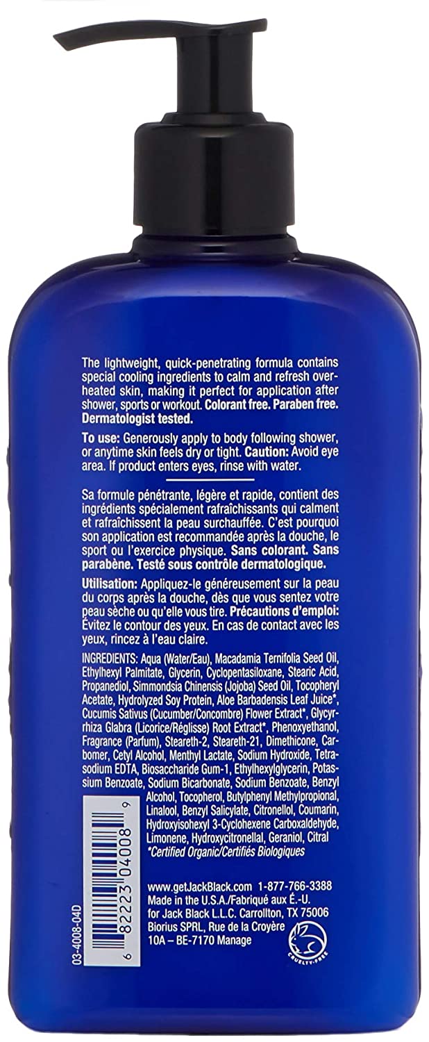 Jack Black Cool Moisture Body Lotion 16 oz 473 ml