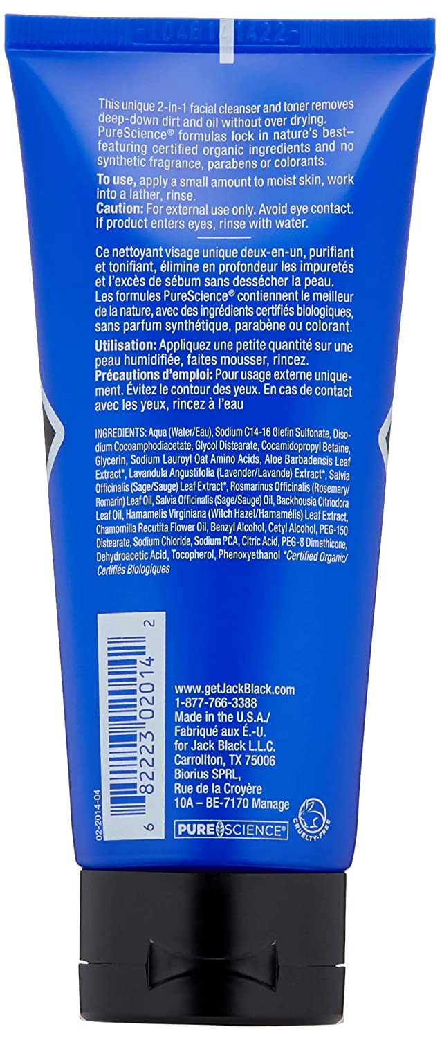 Jack Black Pure Clean Daily Facial Cleanser 6 oz 177 ml
