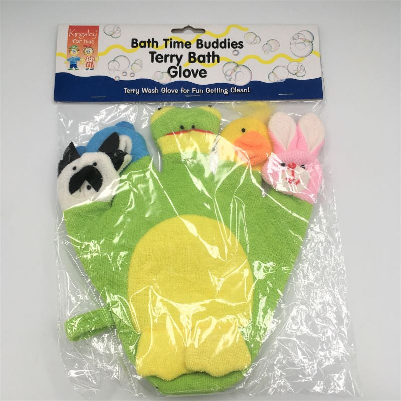 Kingsley Bath Time Buddies Terry Bath Glove - Animals