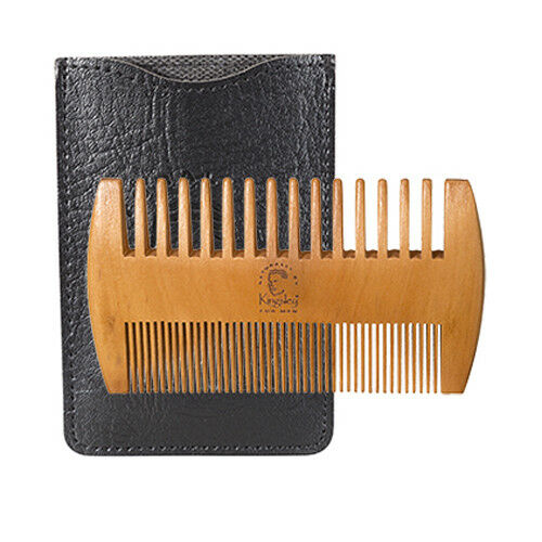 Kingsley Wooden Beard Comb With Pocket Pouch