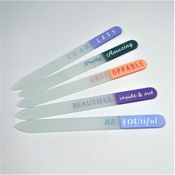 Kingsley Novelty Glass Nail Files - Assorted Sayings