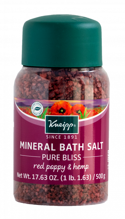 Kneipp Mineral Bath Salt 17.63oz 500g - Pure Bliss Red Poppy & Hemp