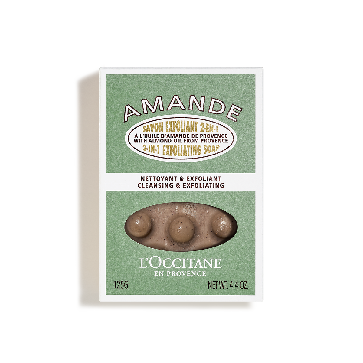 L'Occitane 2-in-1 Exfoliating Massage Bar Soap 4.4oz 125g - Almond