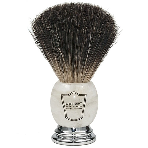 Parker Marbled Ivory Black Badger Shave Brush