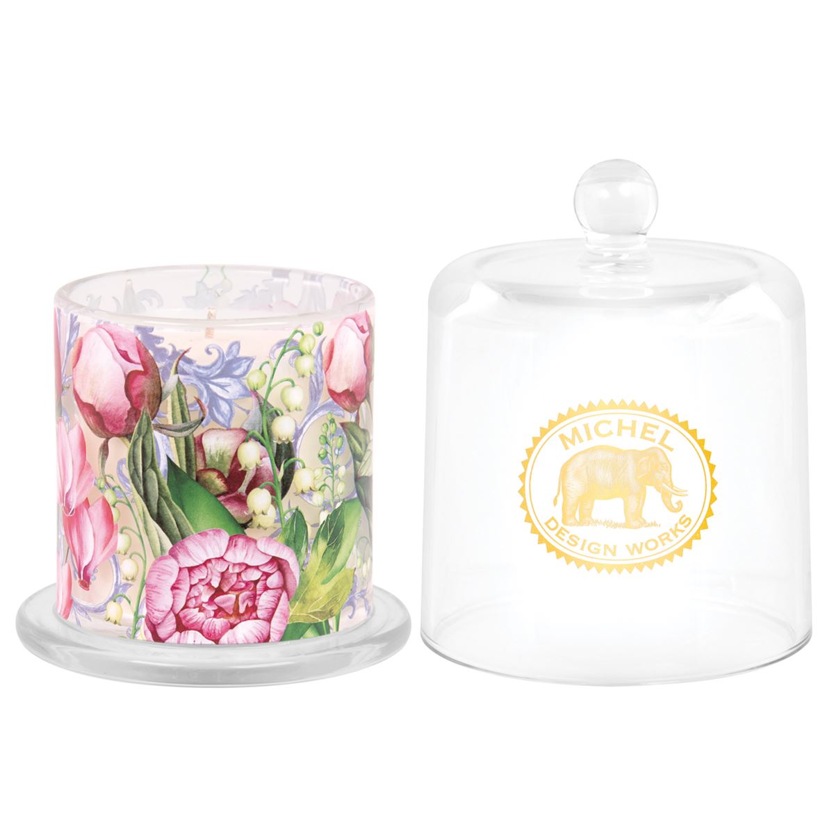 Michel Design Works Cloche Candles 5.8oz 164g - Porcelain Peony