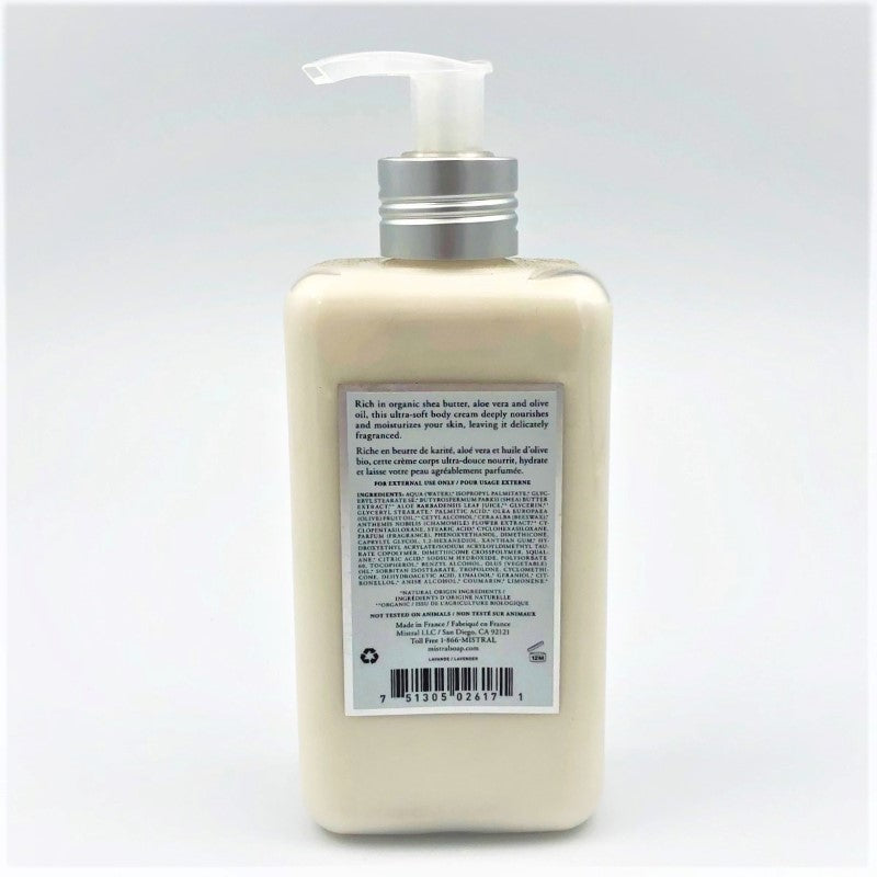 Mistral Organic Shea Butter Body Cream 10fl oz 300ml - Lavender