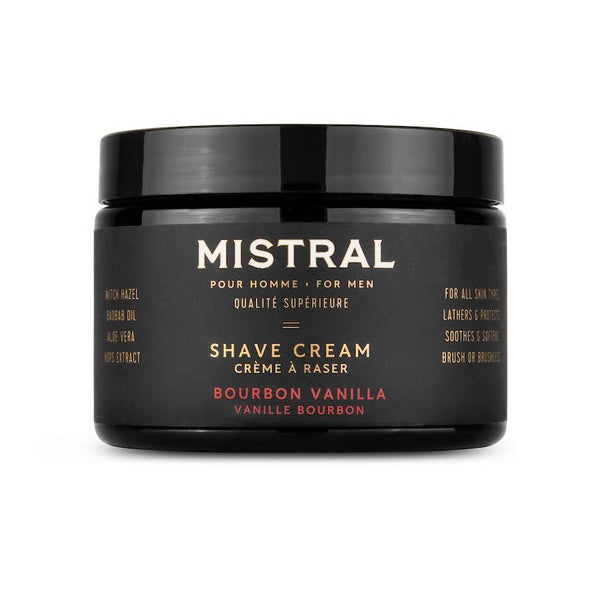 Mistral Men's Ultra Rich Shave Cream 9oz 255g - Bourbon Vanilla