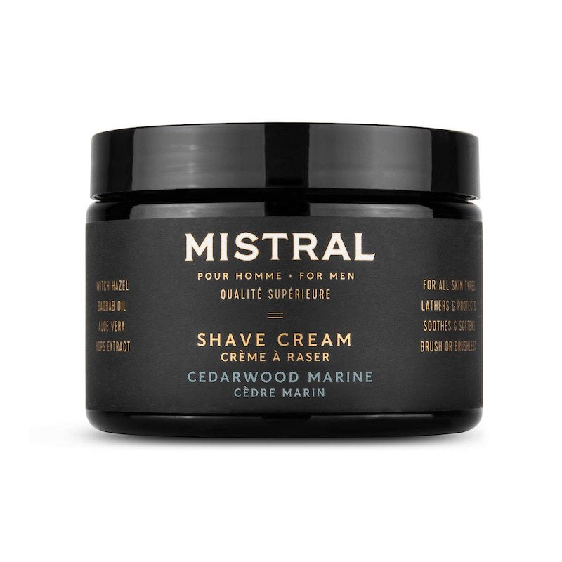 Mistral Men's Ultra Rich Shave Cream 9oz 255g - Cedarwood Marine
