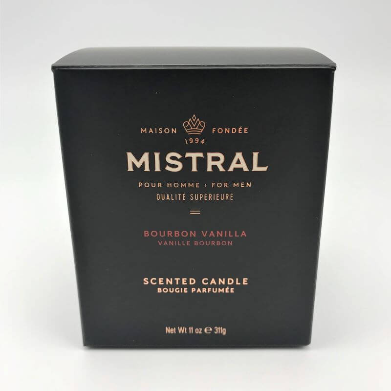 Mistral Men's Ceramic Luxury Candle 11oz 311g - Bourbon Vanilla
