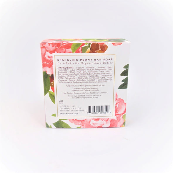 Mistral Exquisite Florals Boxed Bar Soap 7oz 200g - Sparkling Peony