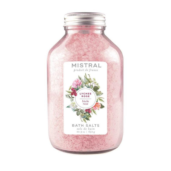 Mistral Classic Bath Salts Bottle 22.9oz 650g - Lychee Rose