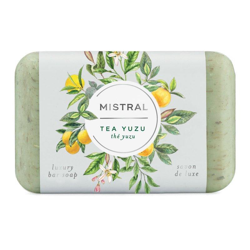 Mistral Classic French-Milled Bar Soap 7oz 200g - Exfoliating Tea Yuzu
