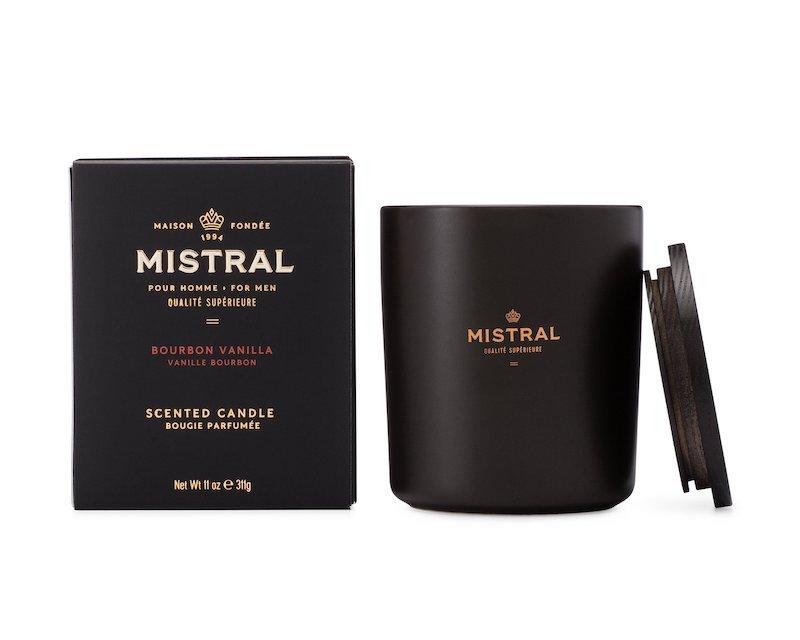 Mistral Men's Ceramic Luxury Candle 11oz 311g - Bourbon Vanilla