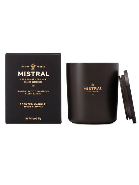 Mistral Men's Ceramic Luxury Candle 11oz 311g - Sandalwood Bamboo