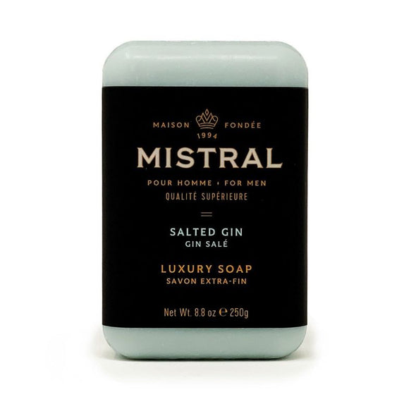 Mistral Men Good Smelling Bar Soap White Salted Gin