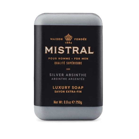 Mistral Men Good Smelling Bar Soap Silver Absinthe