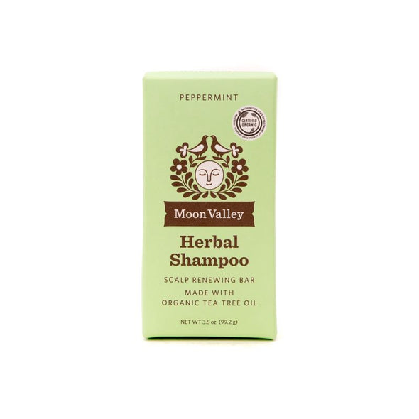 Moon Valley Organics Herbal Shampoo Bar 3.5oz 99.2g - Renewing Peppermint