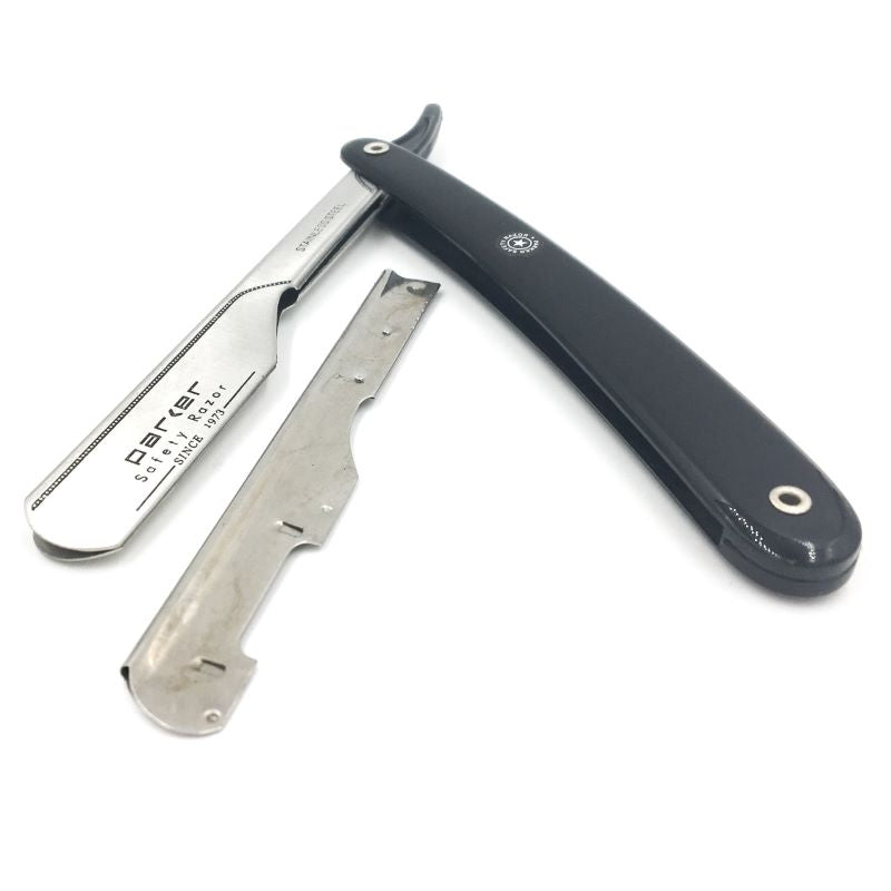 Parker PTB Professional Barber Shavette Straight Razor - Black