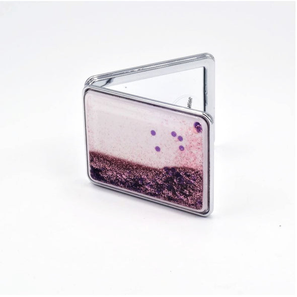 Purple Glitter Travel Compact Mirror