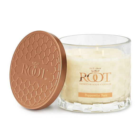 Root Candles 3-Wick Holiday Honeycomb 12oz - Peppermint Bark