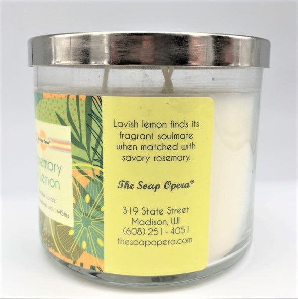 the soap opera soy wax natural candle aromatherapy long lasting gift rosemary lemon herbal citrus aromatherapy