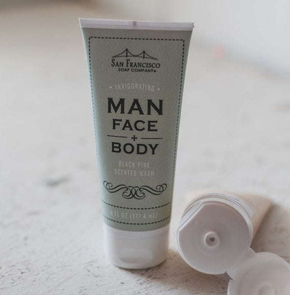 San Francisco Soap Co. Man Face + Body Wash 6oz - Black Pine