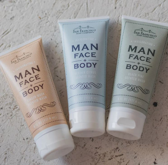 San Francisco Soap Co. Man Face + Body Wash 6oz - Ginger Musk