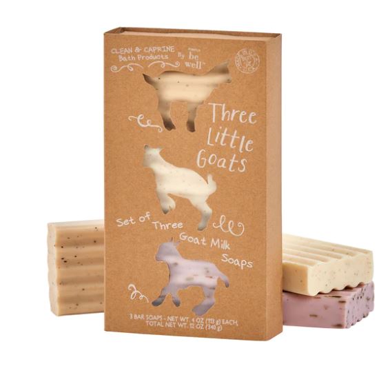 Simply Be Well Three Little Goats Bar Soap Gift Set - Almond, Honey Apricot, Lavender