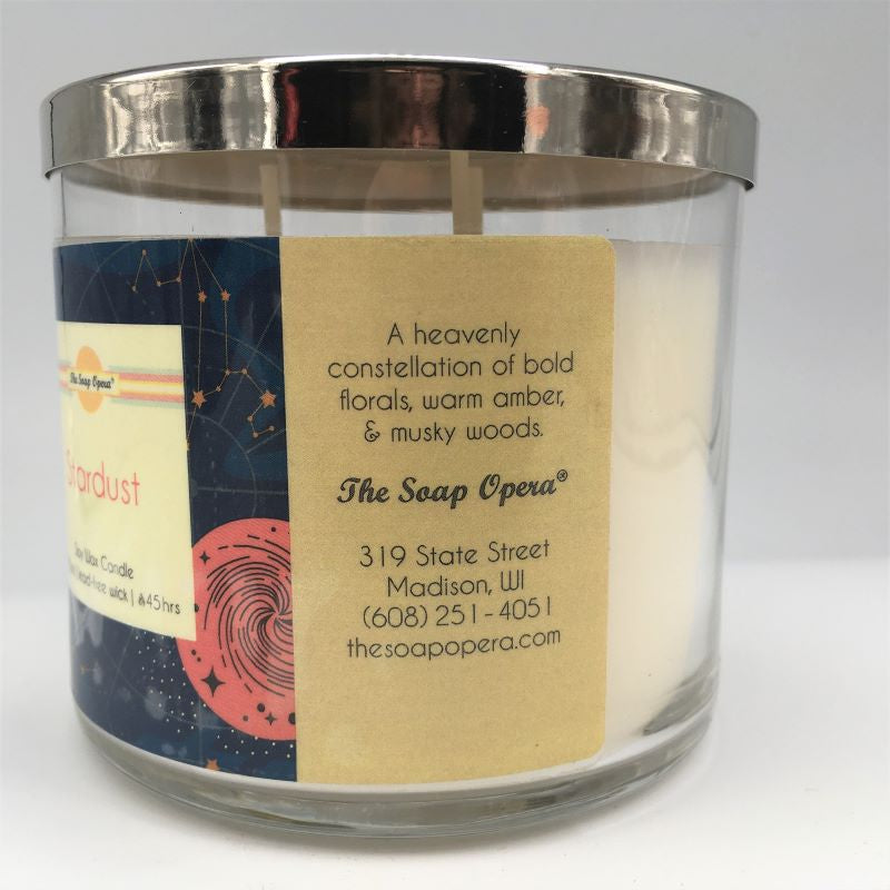 the soap opera soy wax natural candle aromatherapy long lasting gift stardust musky cozy
