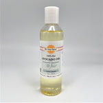 bottle of 100% pure avocado oil moisturizing for body 4 ounce size custom scent fragrance customizable