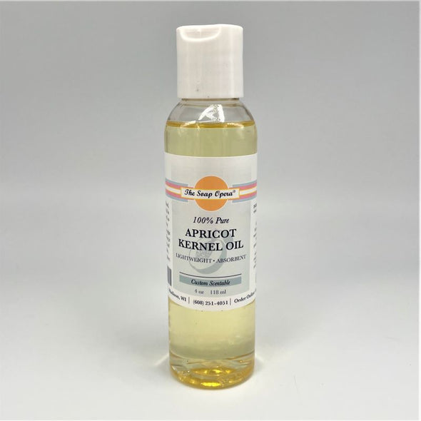 bottle of 100% pure apricot kernel oil moisturizing for body and custom scent fragrance