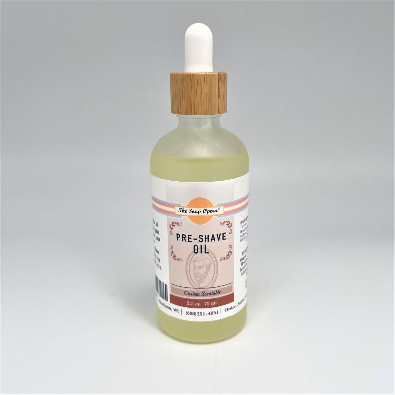 the soap opera pre-shave oil 2.5oz 75ml unscented custom scentable jojoba aloe moisturizing soothing for beard face care choose your own fragrance