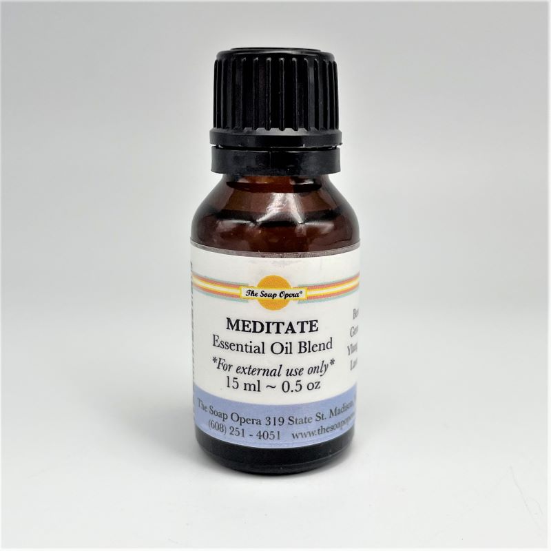 the soap opera pure essential oil blend 0.5oz 15ml in euro dropper meditate for diffuser aromatherapy natural soothing calming