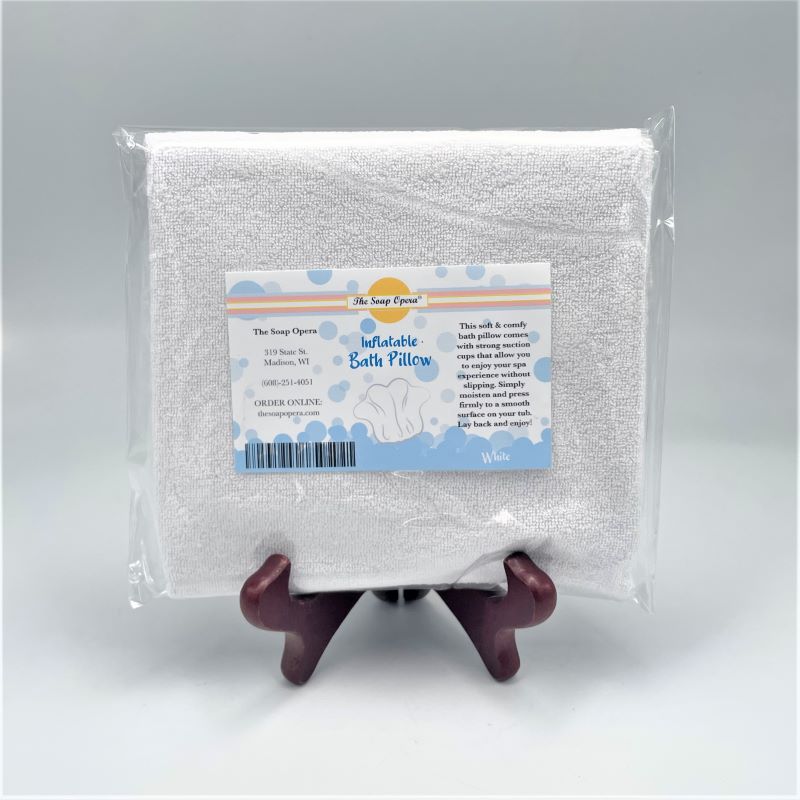 the soap opera terry cloth inflatable bath pillow relaxing soothing home spa white