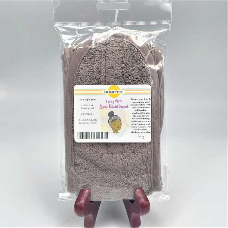 the soap opera terry cloth spa headband gray grey charcoal for facial routine