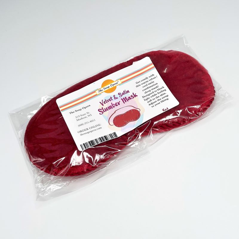 the soap opera velvet satin slumber sleep relax mask women men soothing accessory red