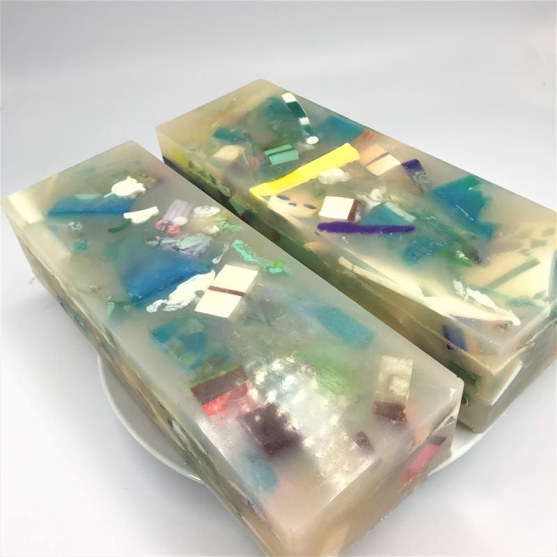 the soap opera zero waste repurposed glycerin bar soap eco friendly recycled natural upcycled fun multicolor festive soap