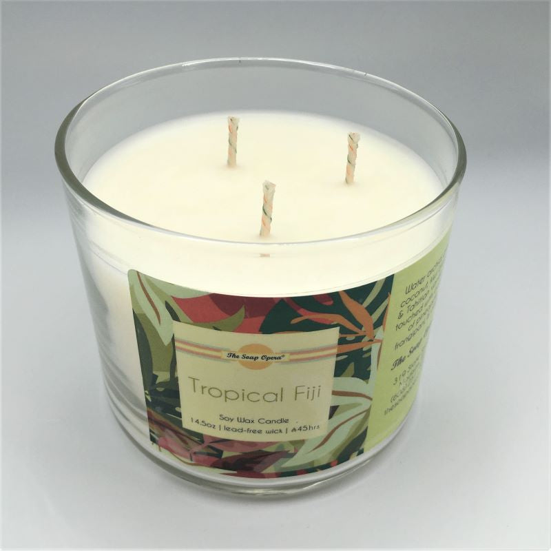 the soap opera soy wax natural candle aromatherapy long lasting gift tropical fiji mango coconut pineapple