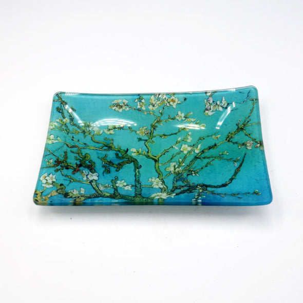 Value Arts Glass Soap Dish - Almond Blossom