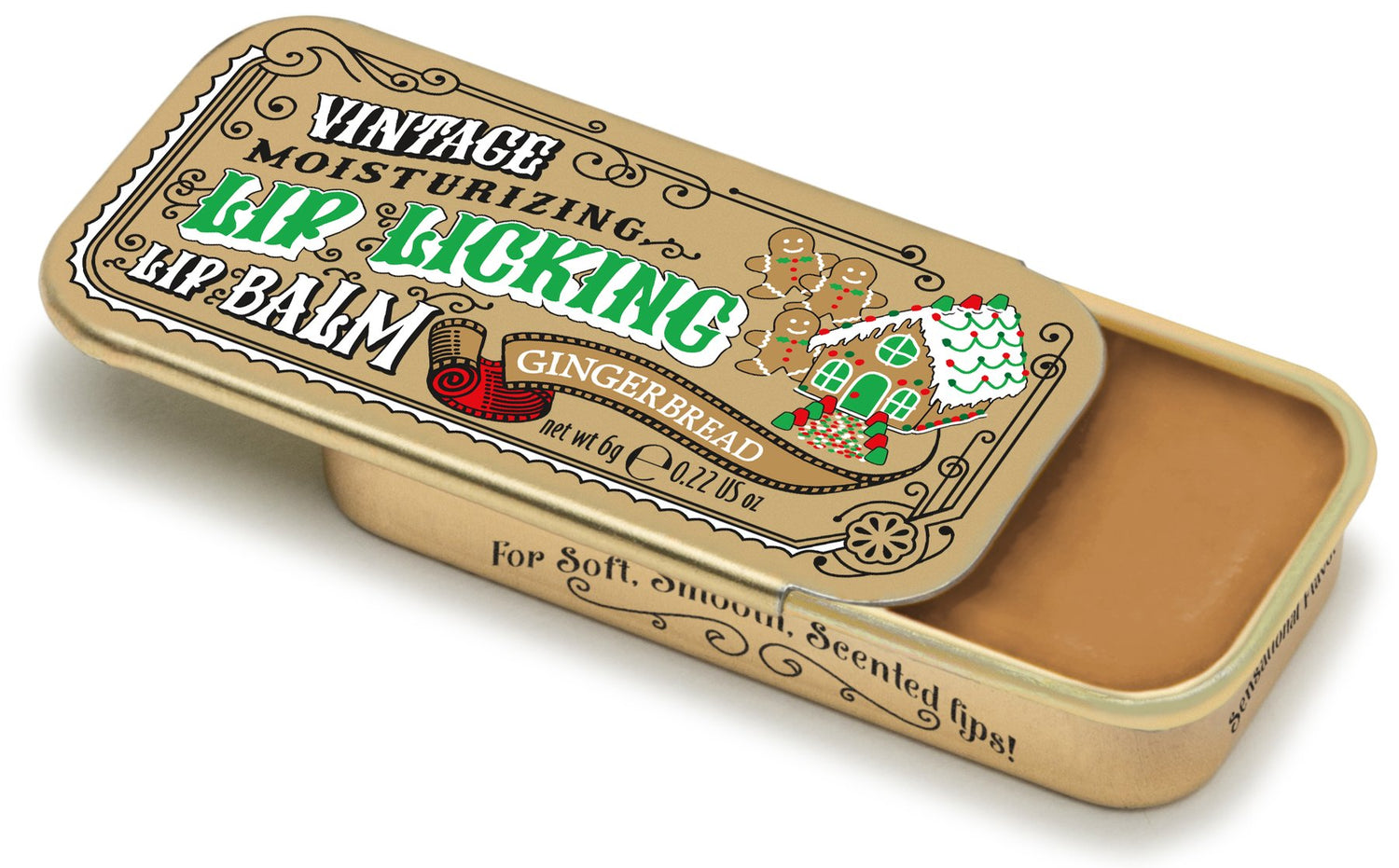 Vintage Lip Licking Lip Balm Tin 4g - Gingerbread