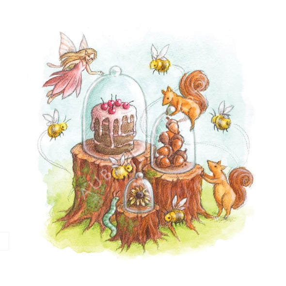Aubree Sue Art Greeting Card - "Woodland Sweets" Fairy Party