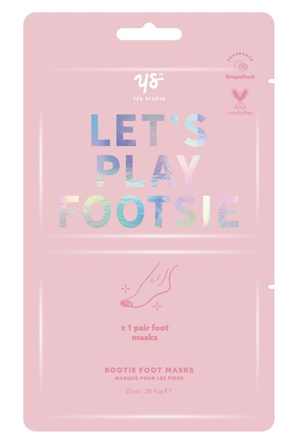 Yes Studio Let's Play Footsie Foot Mask 2pack 0.58oz 20ml - Grapefruit