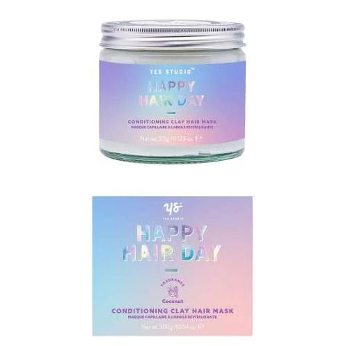 Yes Studio Happy Hair Day Clay Hair Mask 10.54oz 300g - Coconut
