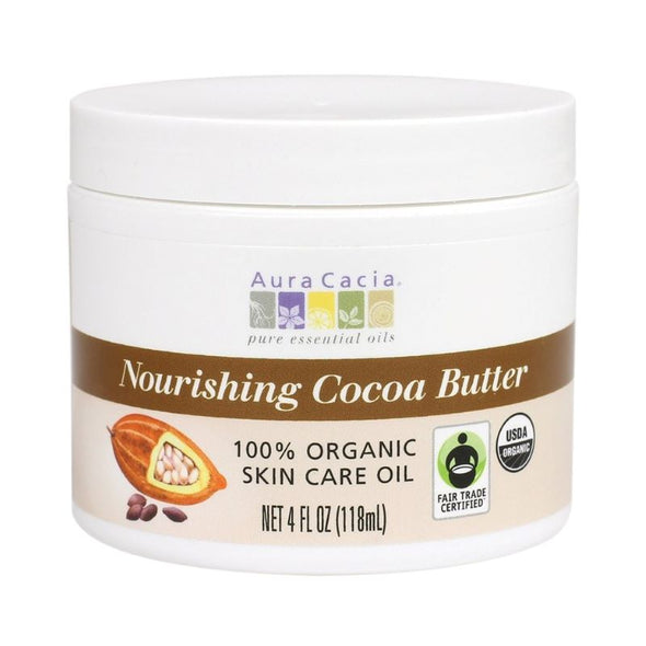 Aura Cacia Organic Fair Trade Certified Cocoa Butter 4oz 118ml