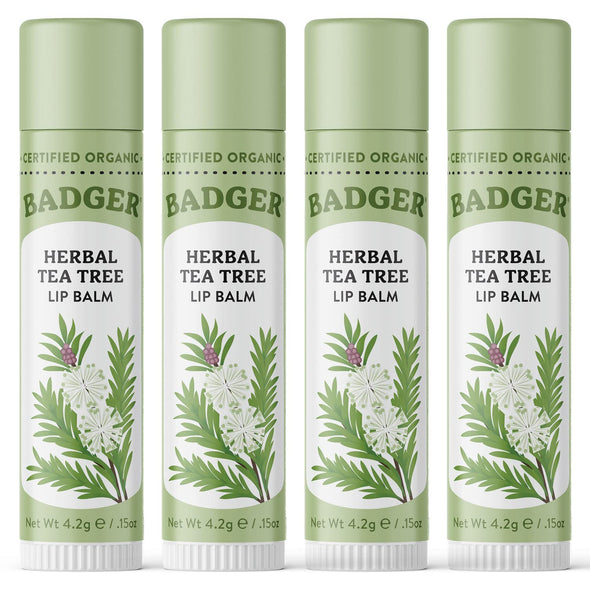 Badger Organic Lip Balm .15oz 4.2g - Tea Tree & Lemon Balm