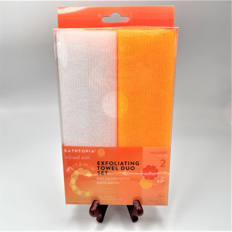 Bathtopia Infused Exfoliating Towel Duo Set - Vitamin C