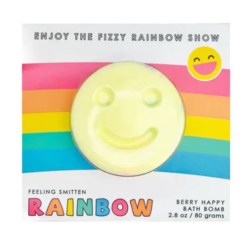 Feeling Smitten Bath Bomb 2.8oz - Rainbow Happy Face