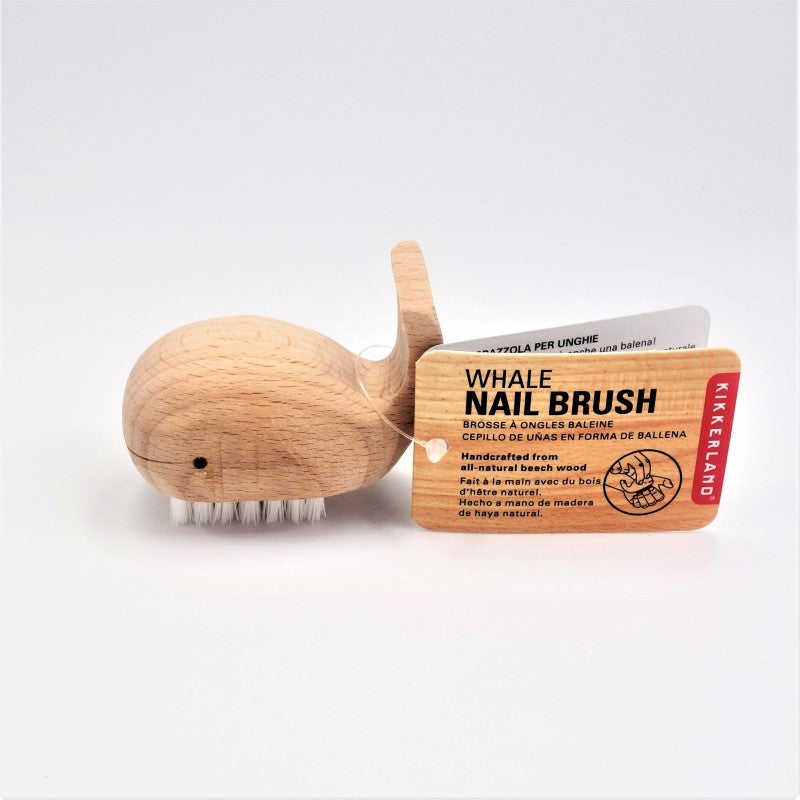 Kikkerland Wooden Whale Nail Brush