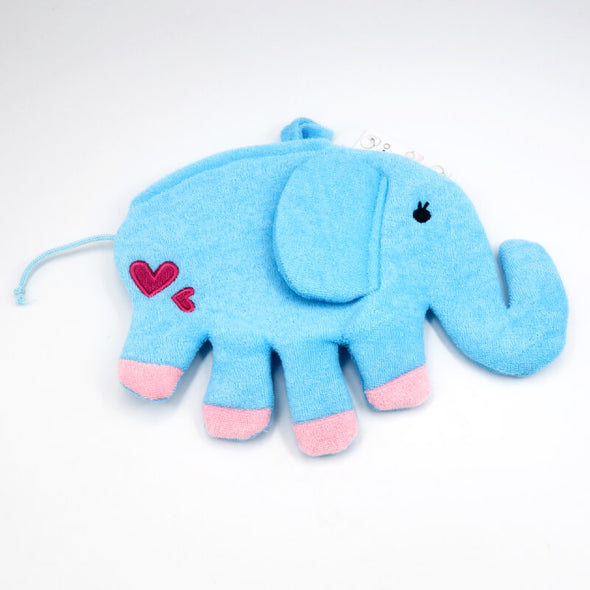 Kingsley Blue Elephant Terry Wash Mitt