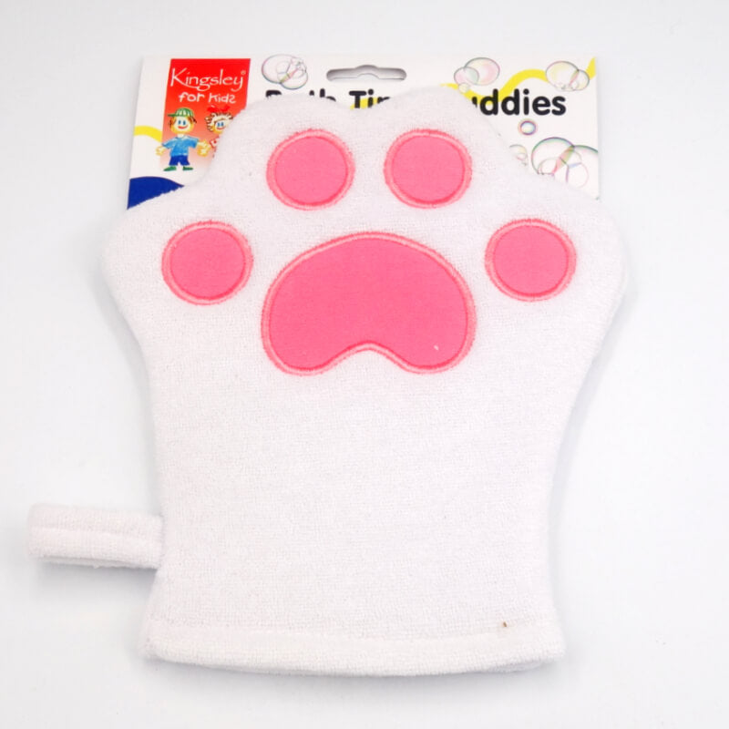 Kingsley Pink Paw Microfiber Wash Mitt